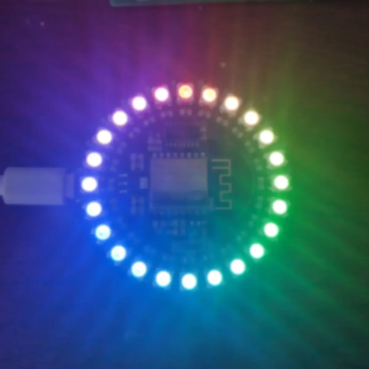 LED modificato a COLORE Scheda di sviluppo luce atmosfera intelligente fai-da-te Luce di controllo ad anello ESP32 + WS2812