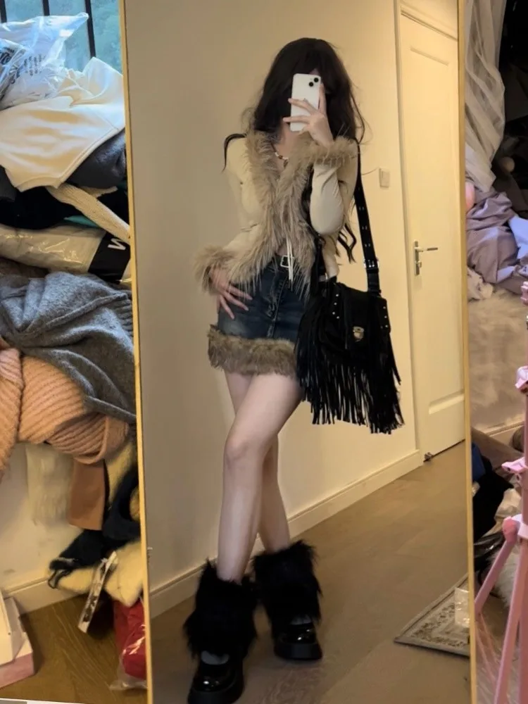 Faldas vaqueras Vintage lavadas de gran tamaño, falda acampanada Sexy de cintura alta para mujer, moda Y2k, Faldas Largas ajustadas que combinan con todo