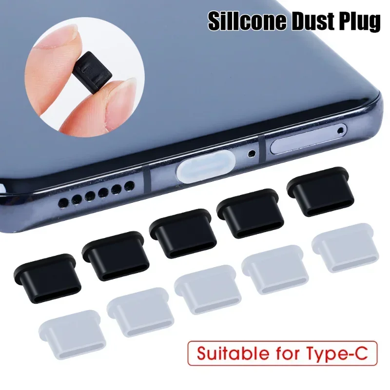 Tapones antipolvo de silicona tipo C, Protector de puerto de carga, tapa de tapón para Iphone 16 15 Pro Max 16 15 Plus, enchufe antipolvo Samsung