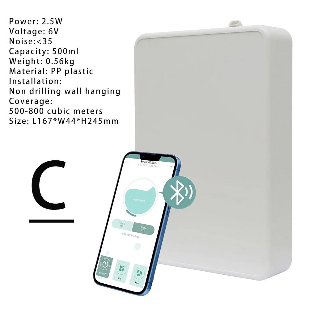 Difusor de aroma sem água 300ml, controle wi-fi, difusor de óleo essencial, função temporizador, dispositivo de fragrância aromática para casa, hotel