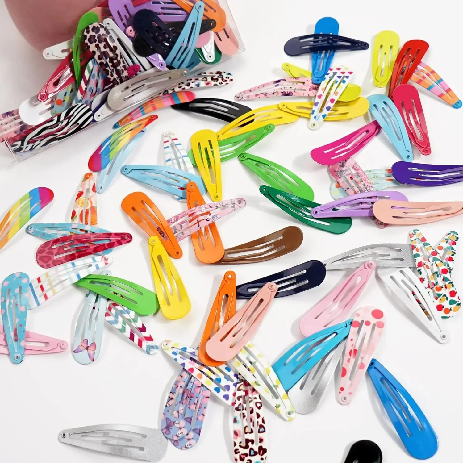 50 pezzi fermagli per capelli a scatto colore caramella lucido 2 pollici antiscivolo fermagli per capelli in metallo fermagli accessori per neonate bambini piccoli