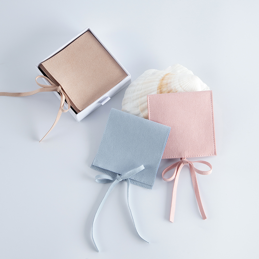 10 Chiếc Microfiber Trang Sức Bao Bì Túi Miếng Dán Nhẫn Cưới Bông Tai Vòng Cổ Quà Giáng Sinh Tặng Túi Nhung Nhỏ Túi