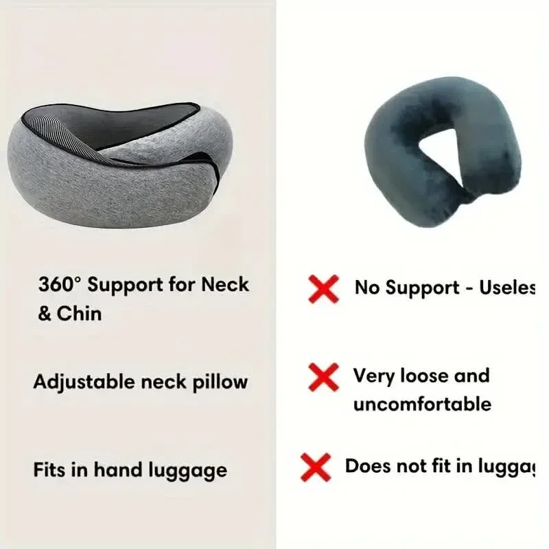 Portable Adjustable Travel Neck Pillow Memory Foam U-shaped Pillow Snail Style Travel Neck Support Soft Noon Break Sleep Pillow