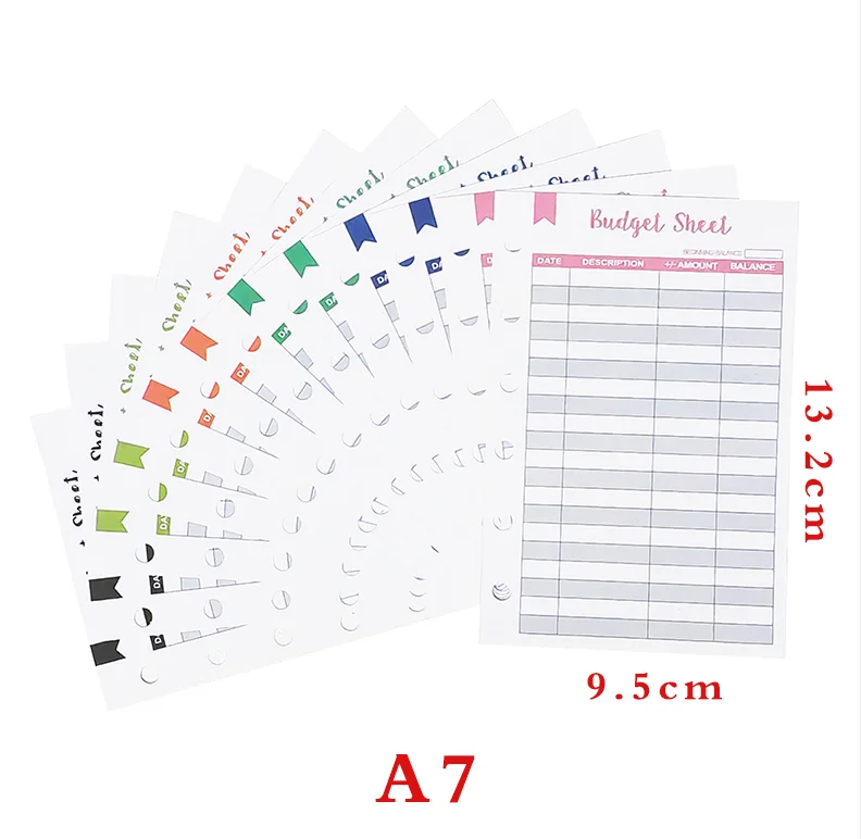 A5 A6 A7 Chất Kết Dính Ngân Sách Lập Kế Hoạch Tổ Chức 6 Nhẫn Chất Kết Dính Bao Thư Túi Và 12 Cái Chi Phí Ngân Sách Tờ
