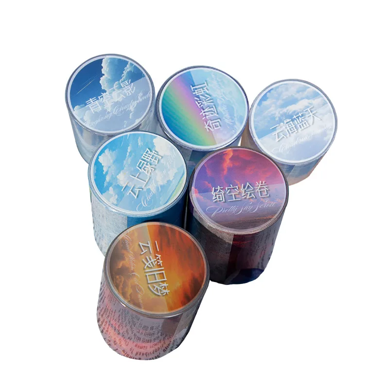 1pcs/1lot Decorative Adhesive Tapes see the clouds Junk Journal DIY Paper Japanese Masking Scrapbooking Stickers