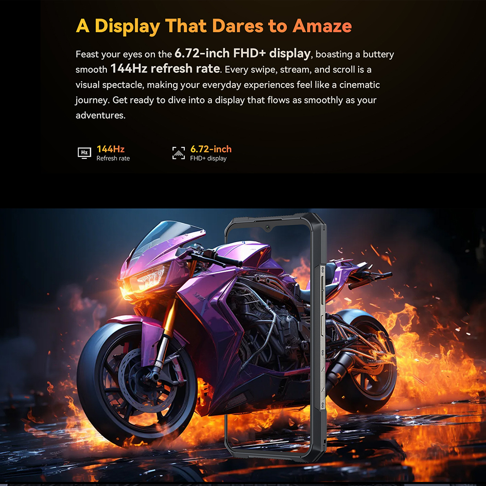 [Wereldpremière] CUBOT KINGKONG X PRO, robuuste android smartphone 5G, Dimensity 8200, 4nm, 3,1GHz, 144Hz 6,72" scherm, 10200mAh batterij, 24GB RAM (12+12GB uitgebreid),256GB ROM, 100MP camera,gaming telefoon, 5G phone