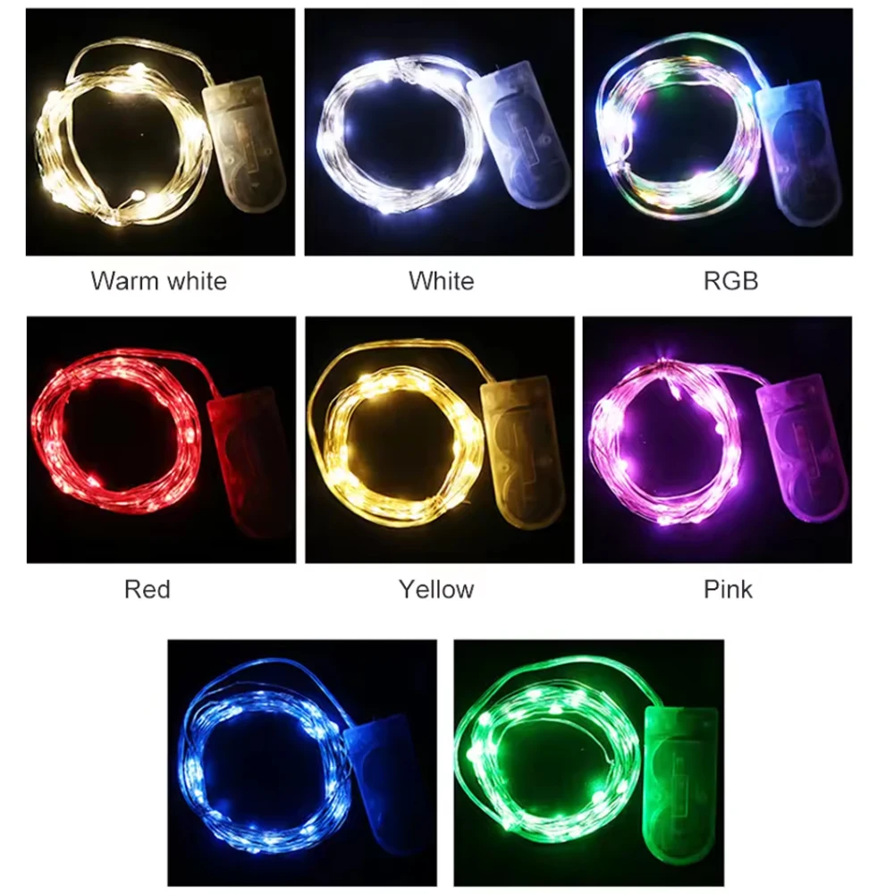 Luces Led Filo di rame Lucine Alimentate a batteria Luci a stringa LED Festa Matrimonio Decorazione natalizia per interni Luci ghirlanda
