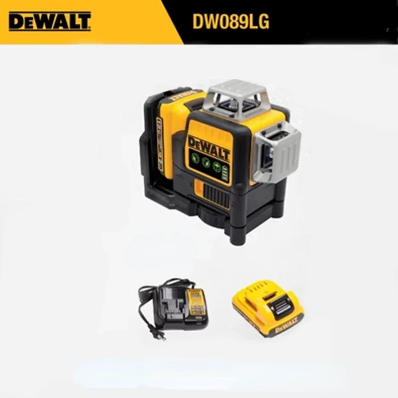 Dewalt DW089LG 3 Sides*360 Degree Vertical 12 Lines Laser Level   Horizontal Green Light Level Meter Outdoor
