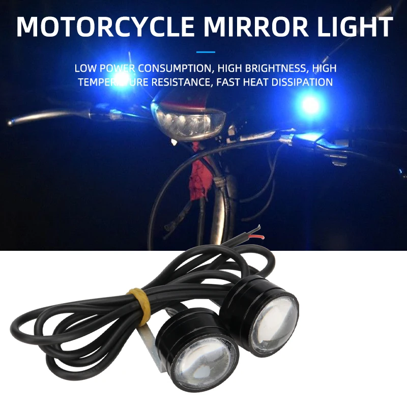 2 pçs motocicleta olho de águia lâmpada condução universal luz sinal para moto scooter modificação nevoeiro luz traseira da cauda moto