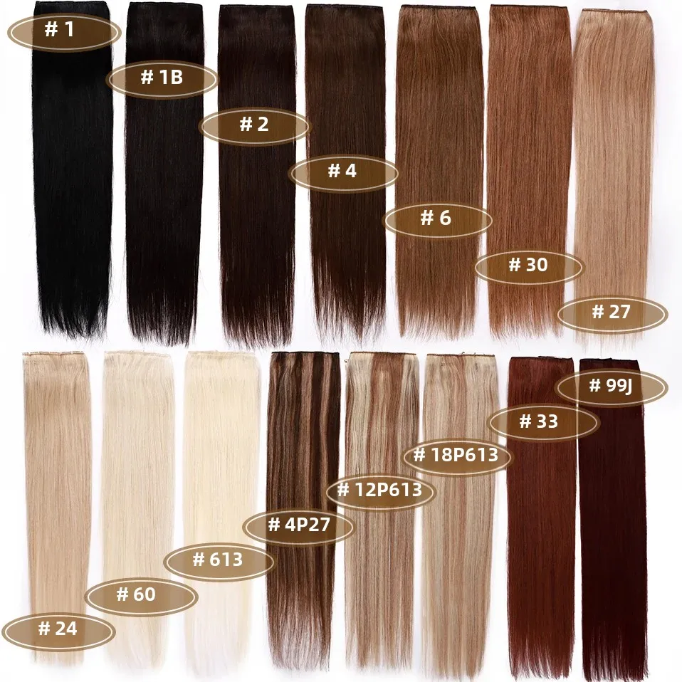 S-noilite 40-60g 8 "-24" clipe em extensões de cabelo humano extensão natural grampo de cabelo 1pc 3/4 cabeça cheia clipe em cabelo natural