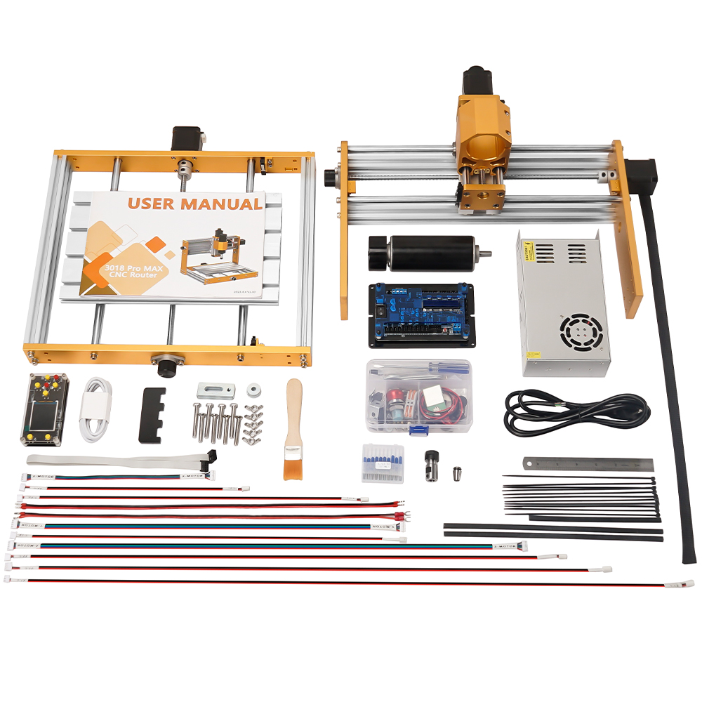 Fresadora CNC3018pro de 500W, enrutador CNC totalmente metálico, interruptores de límite de 3 ejes y parada de emergencia con Control fuera de línea GRBL