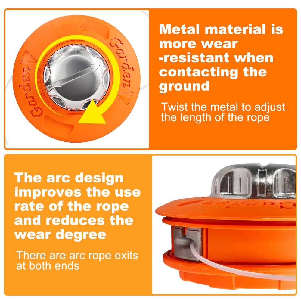 CMCP M10 Aluminum Nylon Brush Mower Bump Spool Grass Trimmer 2 Lines Cutter Head Thread Line String Saw Gasoline Brush Cutter