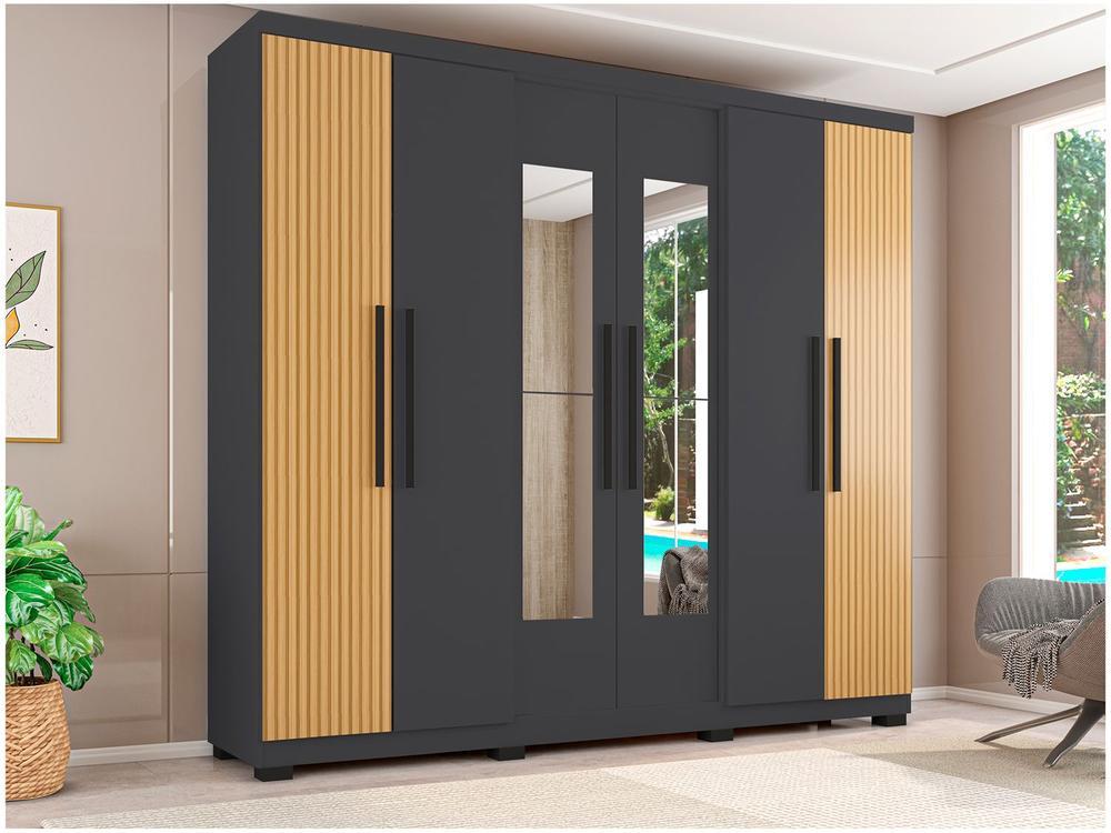 Guarda-roupa Casal com Espelho 6 Portas 4 Gavetas Araplac Braga