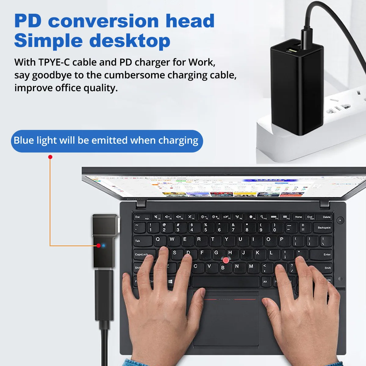 PD 100 ワット USB タイプ C メス - DC オスアダプタ Lenovo Thinkpad USB-C 高速充電ケーブルコンバータスクエア PD プラグ
