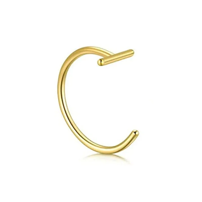 1Pc anelli per naso finto in acciaio inossidabile cerchi, anelli per setto anello per labbra con Clip a C Piercing al naso finto gioielli per il corpo Non forati per le donne