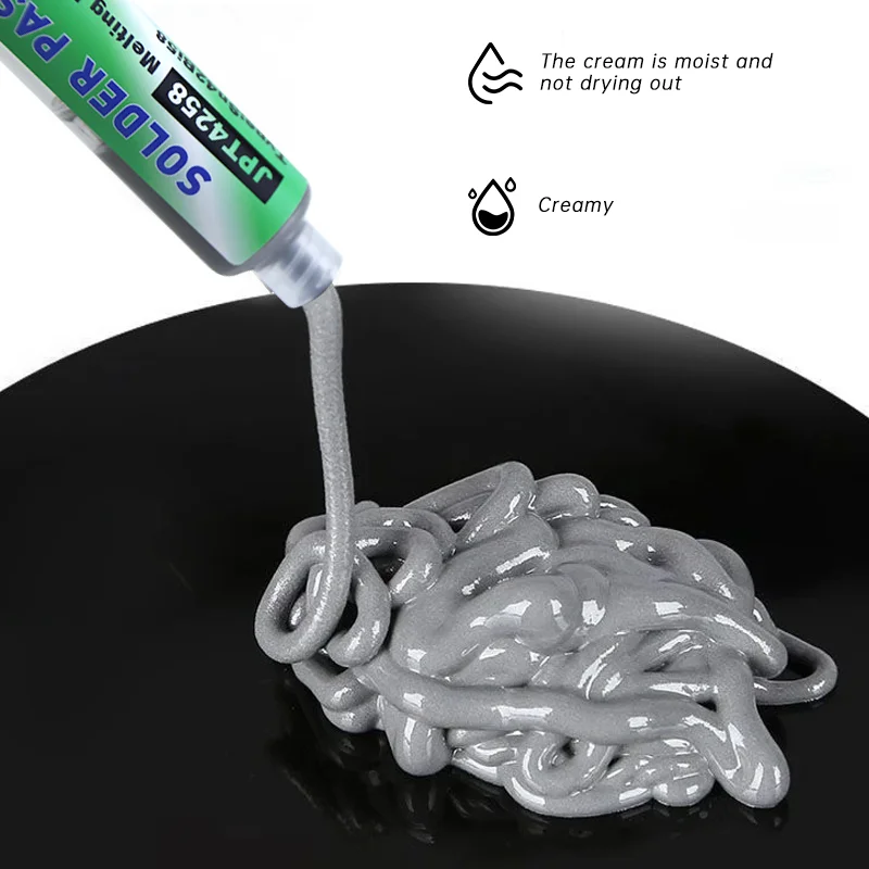 138℃ Solder Paste Lead-free Syringe Welding Paste for Soldering SMD BGA IC PCB Needle Tube Tin Solder Paste Welding Components