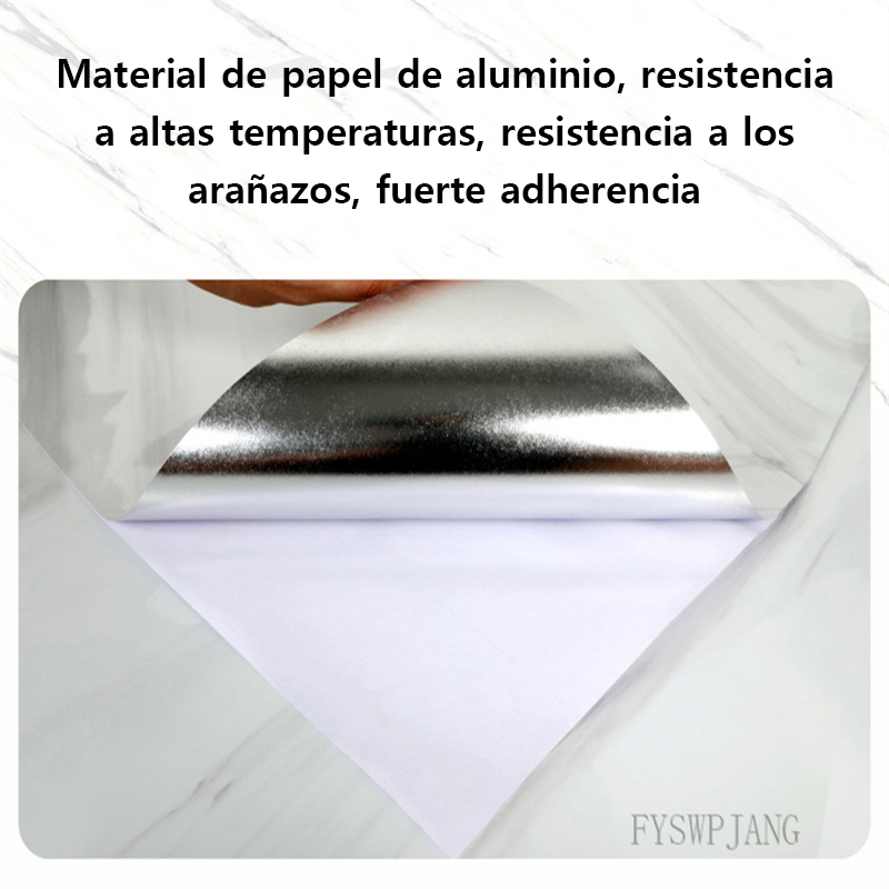 Papel tapiz autoadhesivo de mármol Papel de aluminio Etiqueta de la pared Papel de contacto impermeable Etiqueta de la pared de la cocina Película decorativa resistente a altas temperaturas Decoración para el hogar