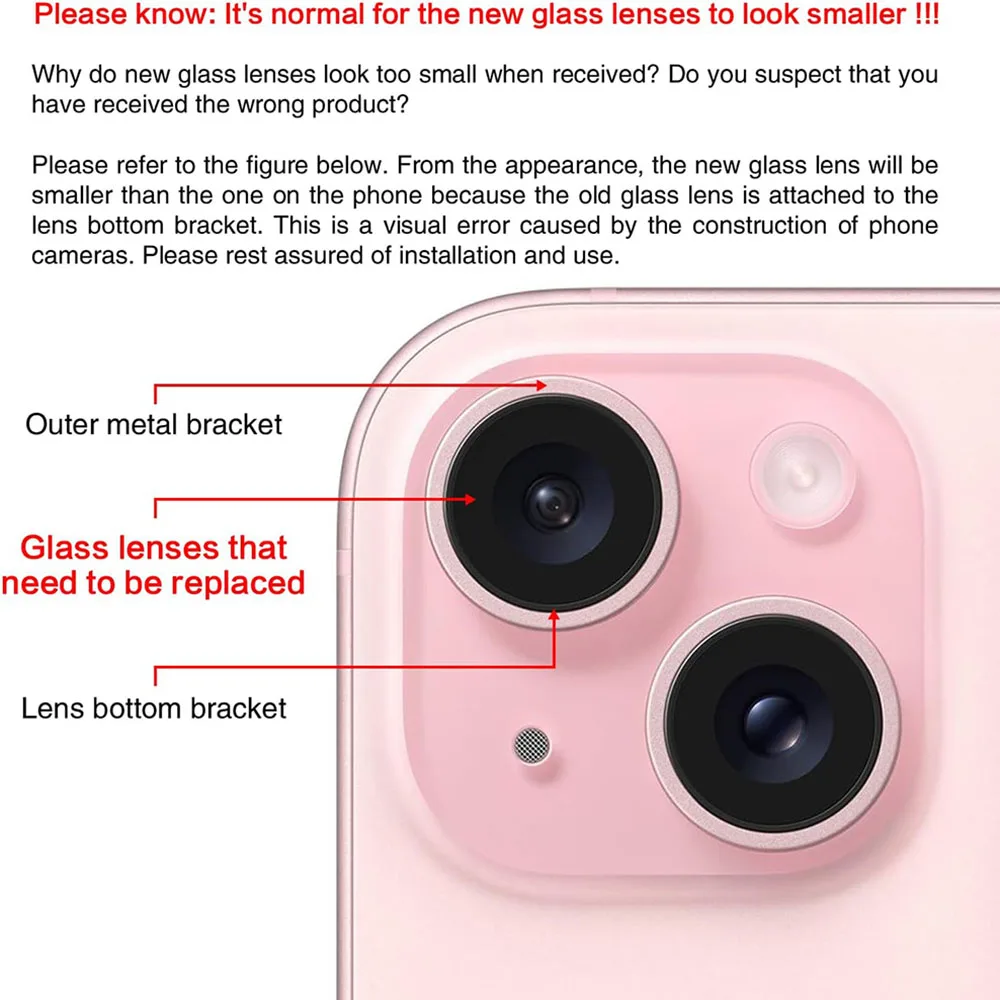 Back Camera Glass For iPhone 11 12 13 14 15 Plus MIni Pro Max Rear Camera Lens With Adhesive And Remove Tools Replacement