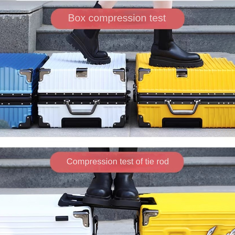 KO-KU กรอบอลูมิเนียมกระเป๋าเดินทาง 28 30 ''กระเป๋าเดินทางขนาดใหญ่ 20 นิ้ว Boarding Box Solid PC กระเป๋าเดินทางล้อที่ถอดออกได้รถเข็นกรณี