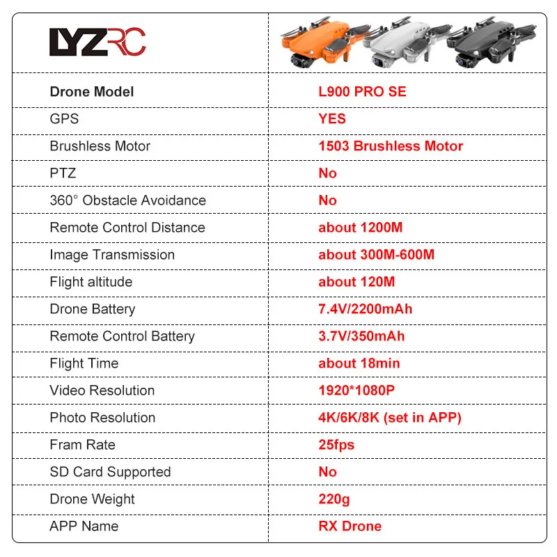 Lyzrc L900 Pro GPS Drone 4K มอเตอร์ไร้แปรงถ่าน5G WiFi ถ่ายภาพทางอากาศเฮลิคอปเตอร์ FPV พับได้ Quadcopter dron