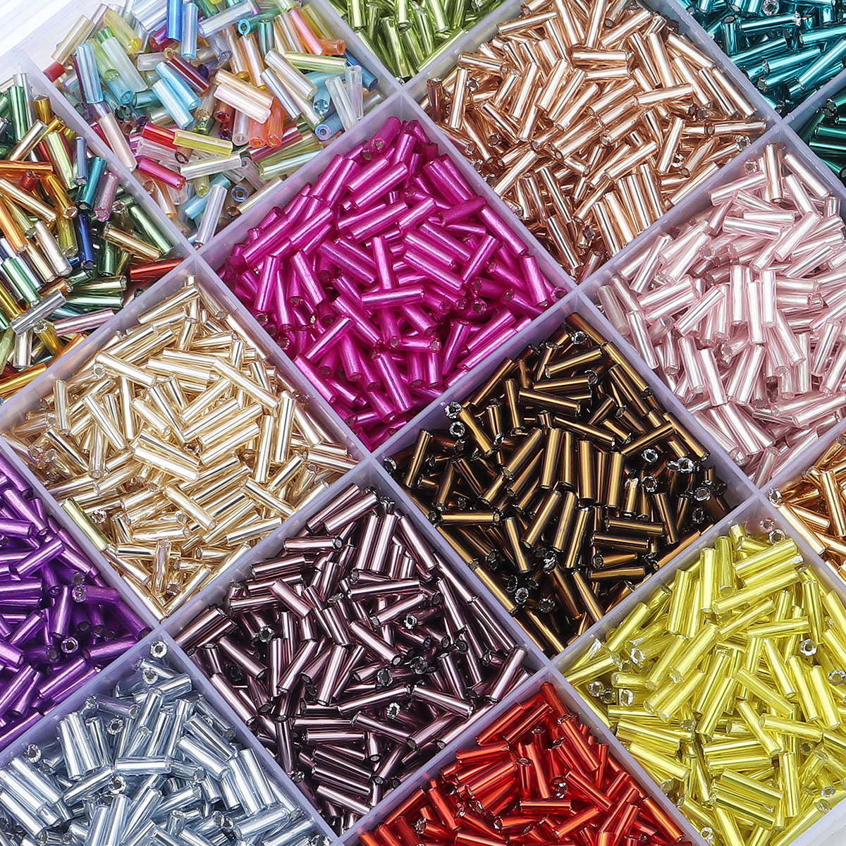 225 pçs/lote contas de semente de vidro colorido solto espaçado tubo forma grânulo para diy artesanal brinco pulseira jóias suprimentos acessórios