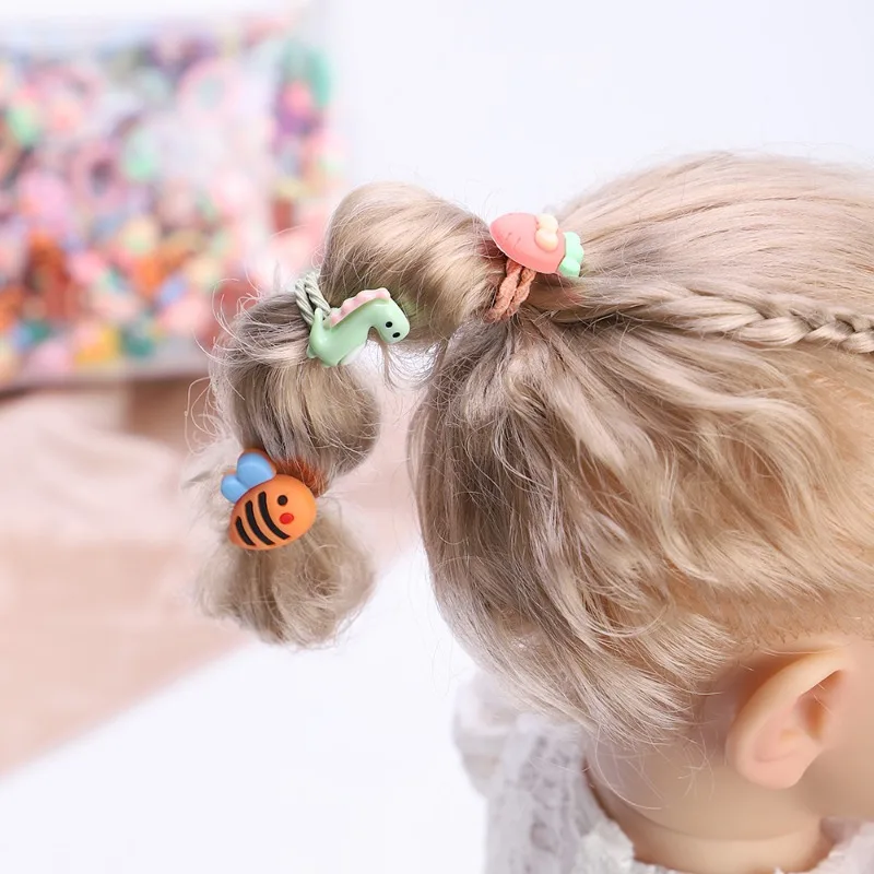 10-50 pçs faixa de borracha das crianças não machuca o cabelo elástico boa menina cabeça do bebê corda laço de cabelo chirp scrunchies cocar