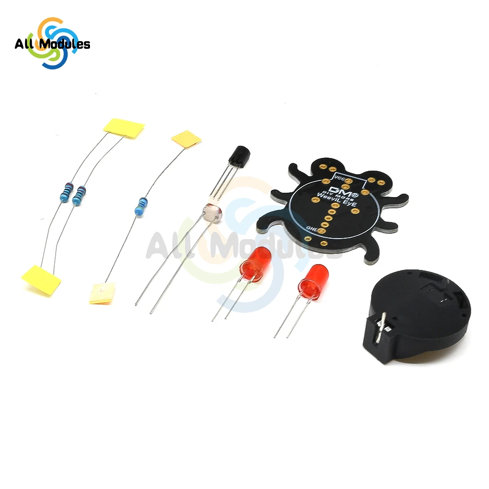 Weevil Eye-Módulo de Sensor de fotorresistencia LED, Kit de aprendizaje de soldadura para principiantes, Kit divertido para aprender a soldar