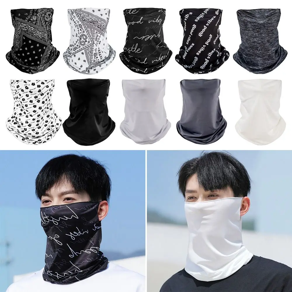 Letnia jedwabna oddychająca chustka Mężczyźni Kobiety Kolarstwo Szalik do biegania Wiszące ucho Jazda na rowerze Sportowa maska na twarz Cool Scarf