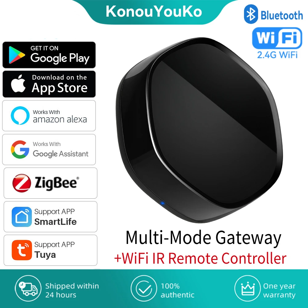 Tuya Smart Leben Zigbee 3,0 Multi-Modus Gateway Hub Ble Mesh WiFi IR Drahtlose Fernbedienung Stimme für Alexa Google smart Home