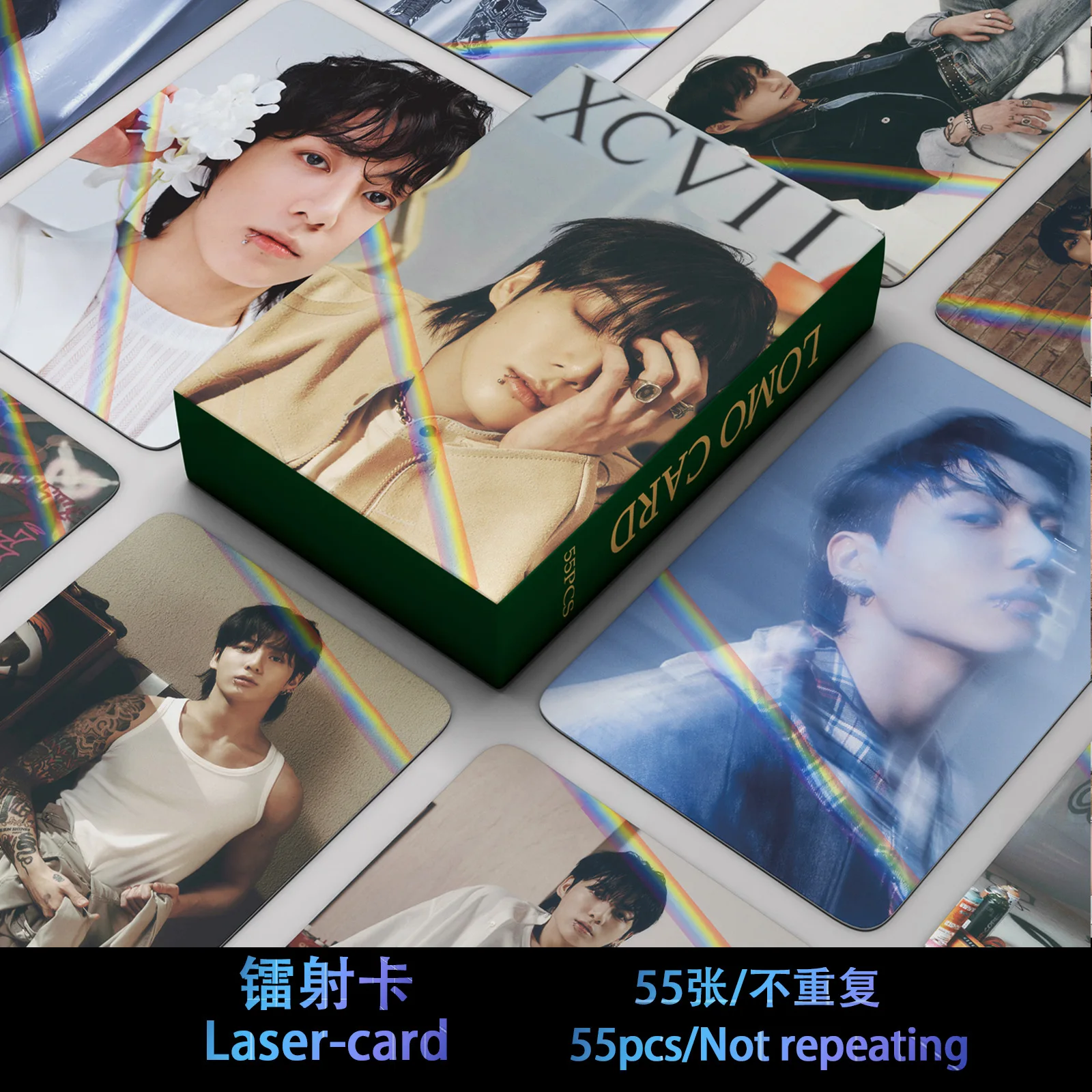 55 pçs/set kpop idol cartão jk álbum dourado lomo cartão cartaz photocards coletar cartões postais fãs presentes