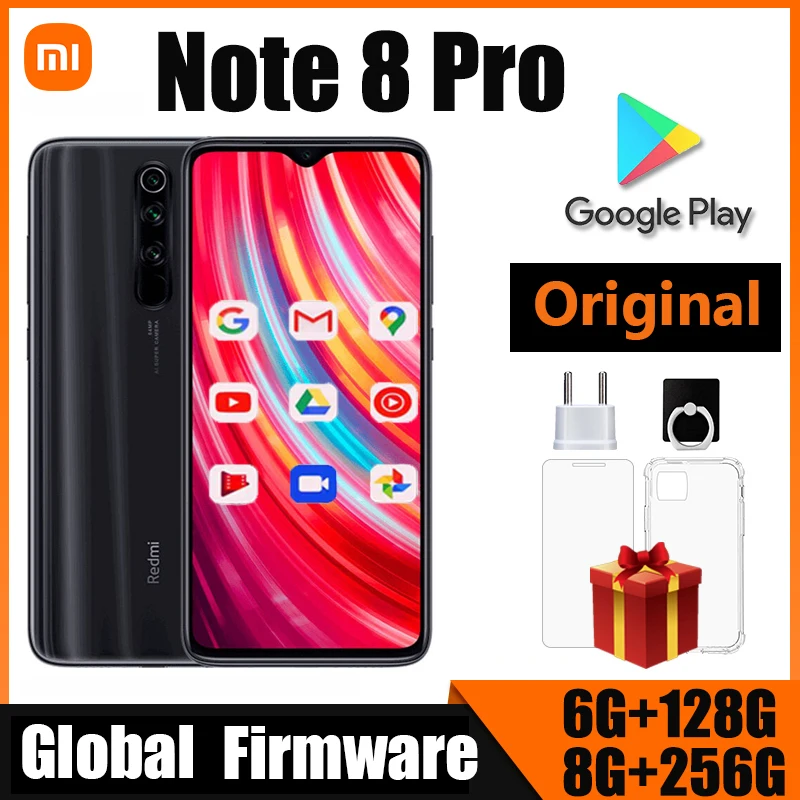 Xiaomi redmi note 8 pro smartphone global rom smartphone helio g90t 4500mah 64mp 6g + 128g 8 + 128g telefone usado