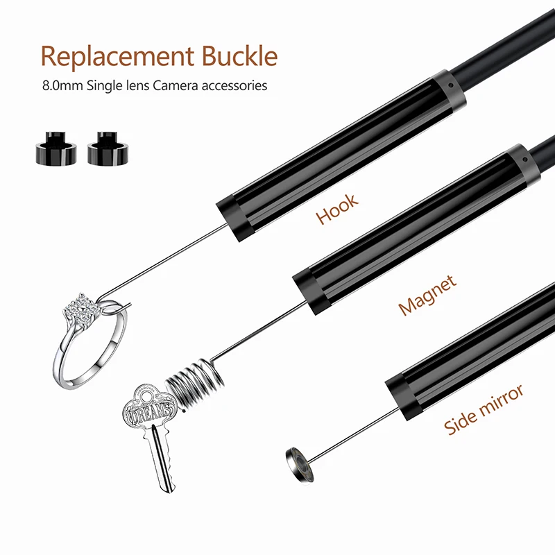 DDCAMERA Borescope Endoscope Camera with Light 1080 HD 2.4 INCH LCD Inspection Camera Snake Camera with Semi-Rigid Cord
