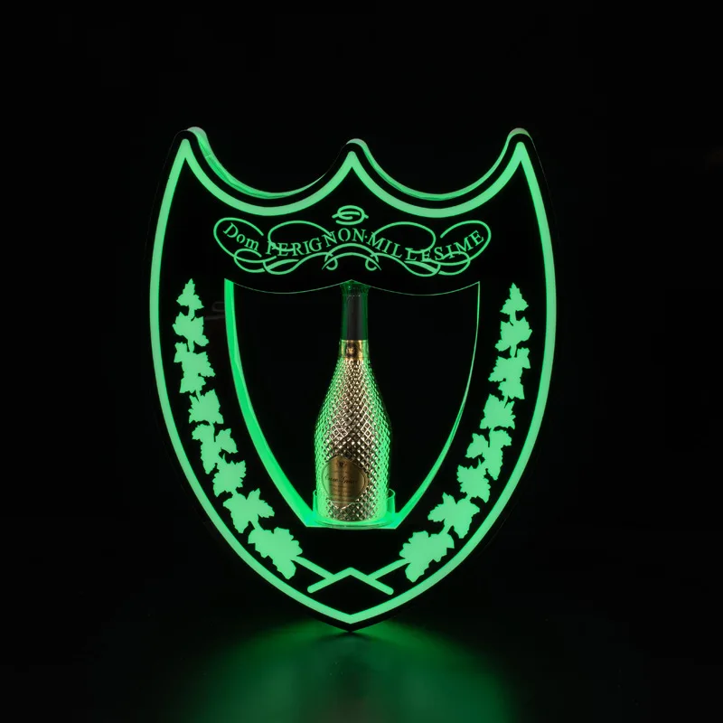 Benutzerdefinierte Logo LED Gitarre Flasche Presenter Glorifier VIP Service Champagner ClaseTequila Wodka Wein Display Halter für Bar Nacht Cub