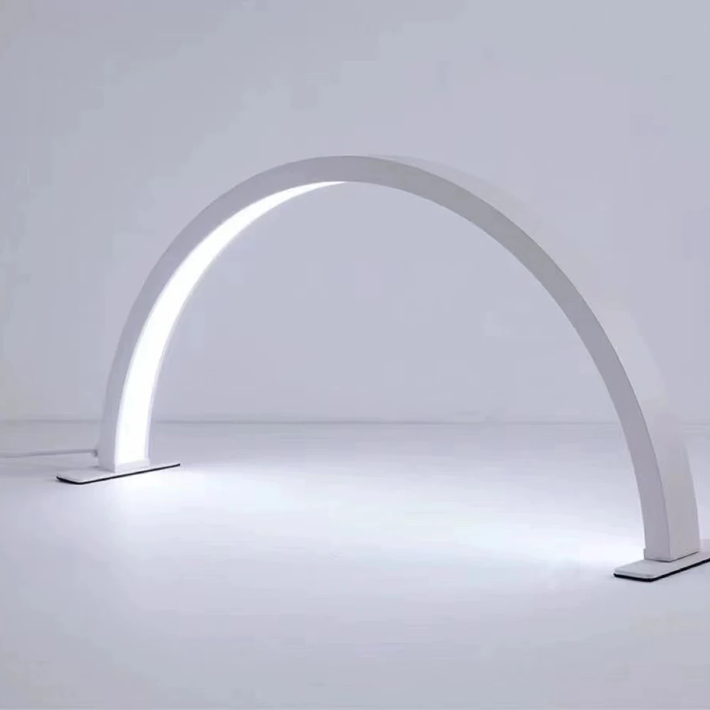Lámpara LED de escritorio en forma de U para salón de belleza, accesorio de iluminación semimetálica, protección ocular con Cable de interruptor USB, iluminación de mesa para tienda de uñas