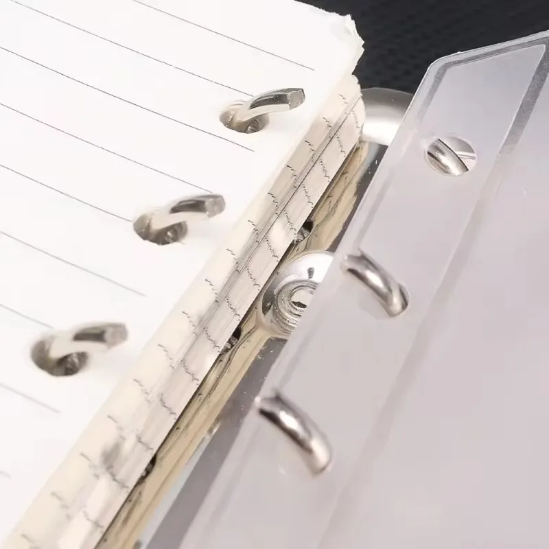 12/6/2PCS หลวม Binder A6 6 หลุมโปร่งใสซิปโฟลเดอร์หลวมกระเป๋ากันน้ํา PVC ซองกระเป๋าการจัดเก็บเอกสารกระเป๋า