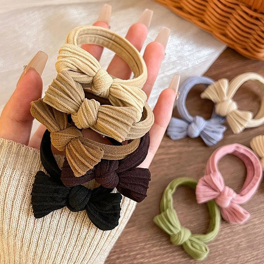 5 unids/set lazos simples para el pelo cuerdas coloridas elásticas sin costuras soporte para cola de caballo banda de goma para niñas pequeñas