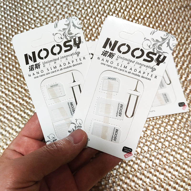50 Sets 4 in1 Noosy Nano-SIM-Kartenadapter + Micro-SIM-Karten-Adapter + Standard-SIM-Karten-Adapter für iPhone