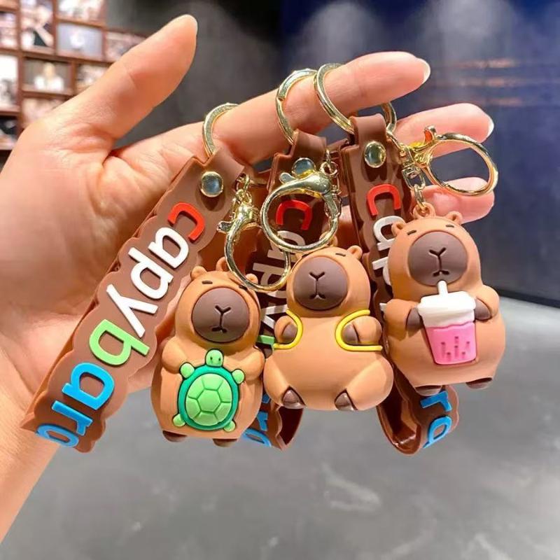 Capybara roedor Capybara Pvc colgante PVC simulación Capybara Capybara Pvc llavero lindo con tortuga Capibara Anime llavero