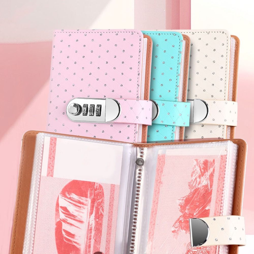 50 листов, папка для экономии денег, маленькая кристаллическая обложка, бюджетная папка из искусственной кожи с замком, многоразовый справочник для экономии, бухгалтерская книга