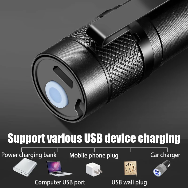 Mini linterna Led portátil de alta potencia, foco con Zoom, XP-G, Q5, linterna de Flash, ajustable, resistente al agua