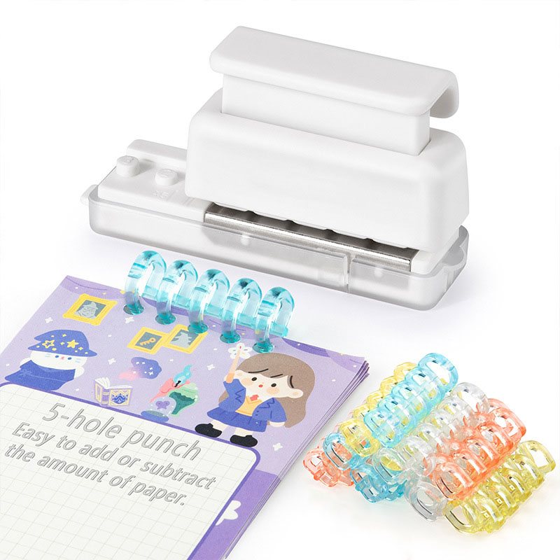 Fromthenon 5 fori Puncher Notebook a fogli mobili Carta Mini Puncher Rilegatura a fogli mobili Forniture di cancelleria per ufficio per studenti