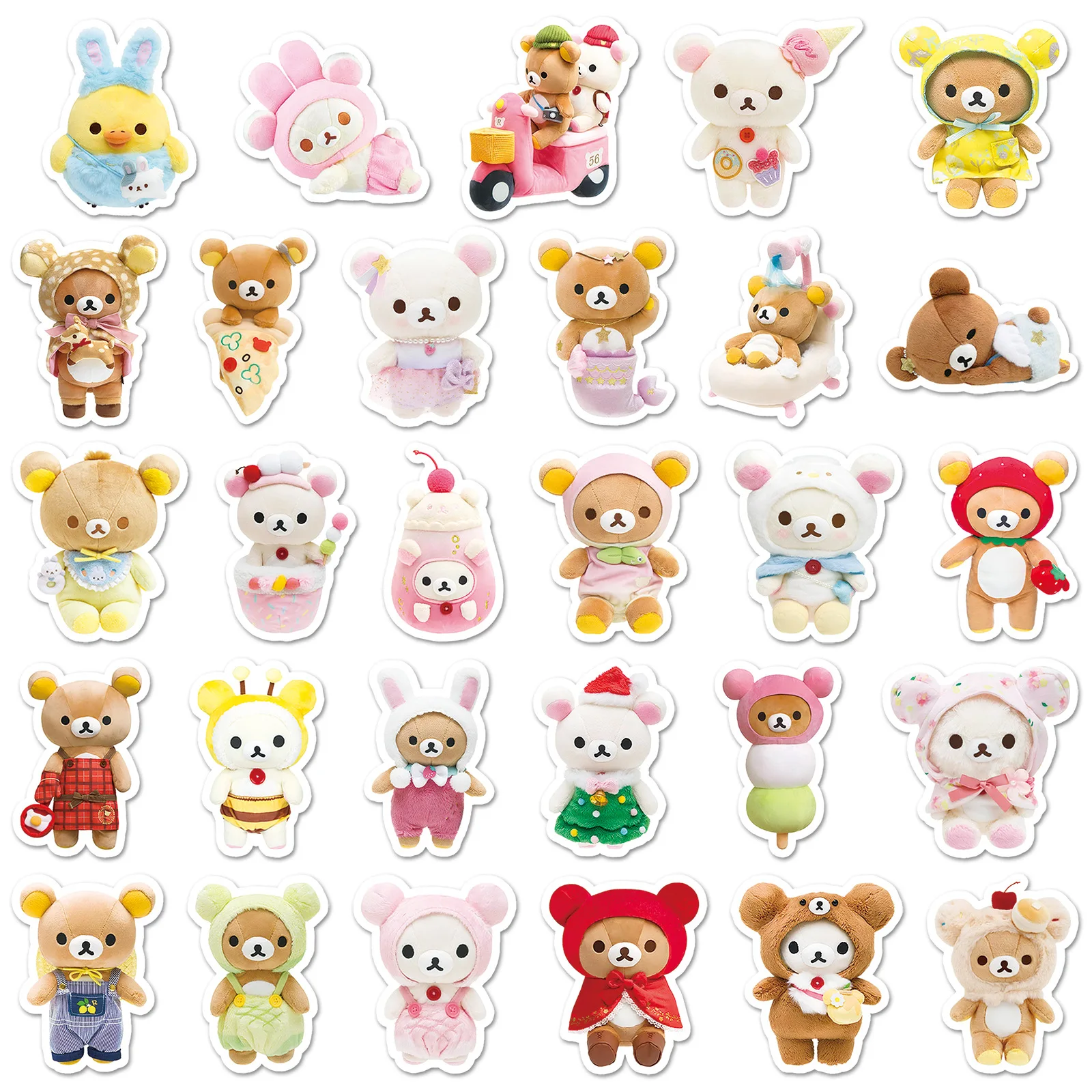 54Pcs 귀여운 만화 Lazybear 스티커 낙서 스크랩북 노트북 전화 수하물 스케이트 보드 데칼 스티커 장난감 선물