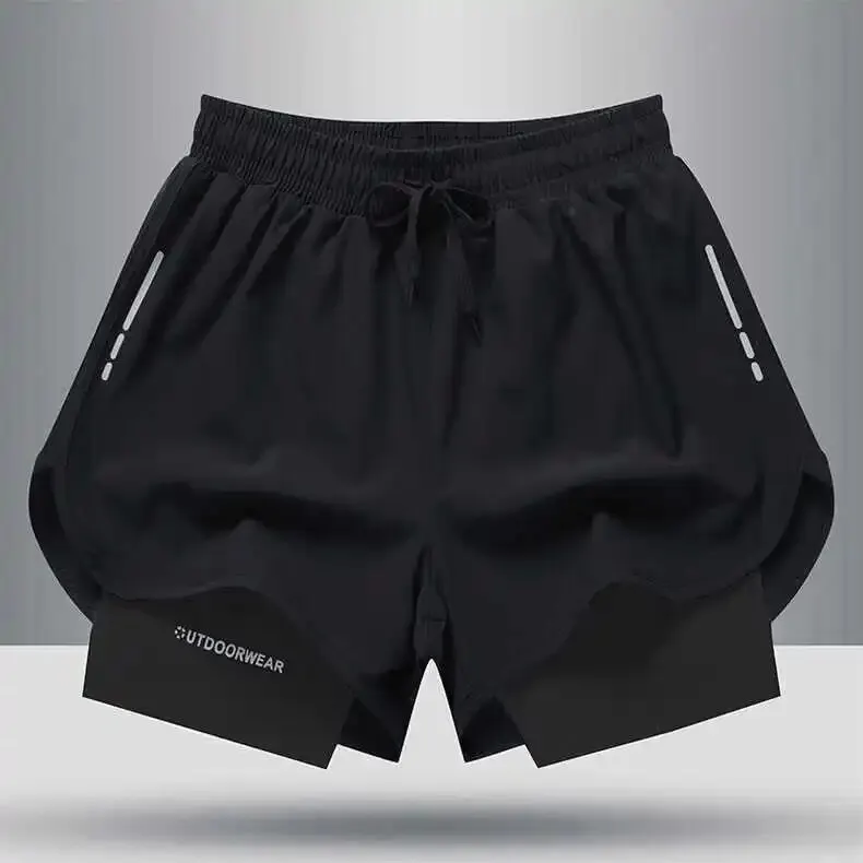 Men's Aloe Pants Athletic Shorts Two-Layer Swim Trunks: Stylish, Quick-Drying & Comfortably Fit for Beach, Pool & Hot Spring!