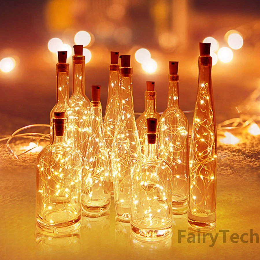 10 Chiếc Chạy Bằng Pin Nút Chai Rượu Vang Bình Sáng 30LED Cổ Tích Dài Trợ Sáng Sinh Nhật Nút Chặn Chai Thanh Ánh Sáng (pin Miễn Phí)