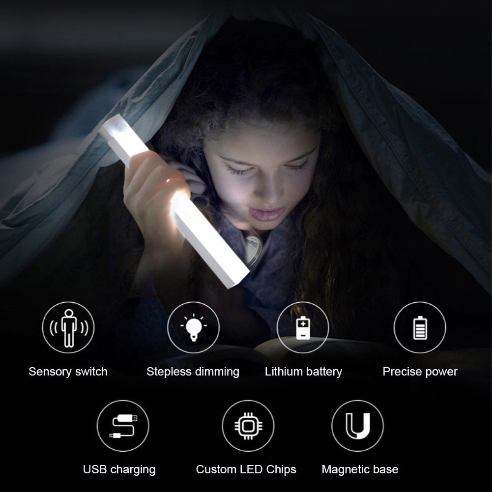 Night Light USB Charging Led Lights Motion Sensor LED Bar Light Dimmable Light Detector Portable for Kitchen Indoor Lighting