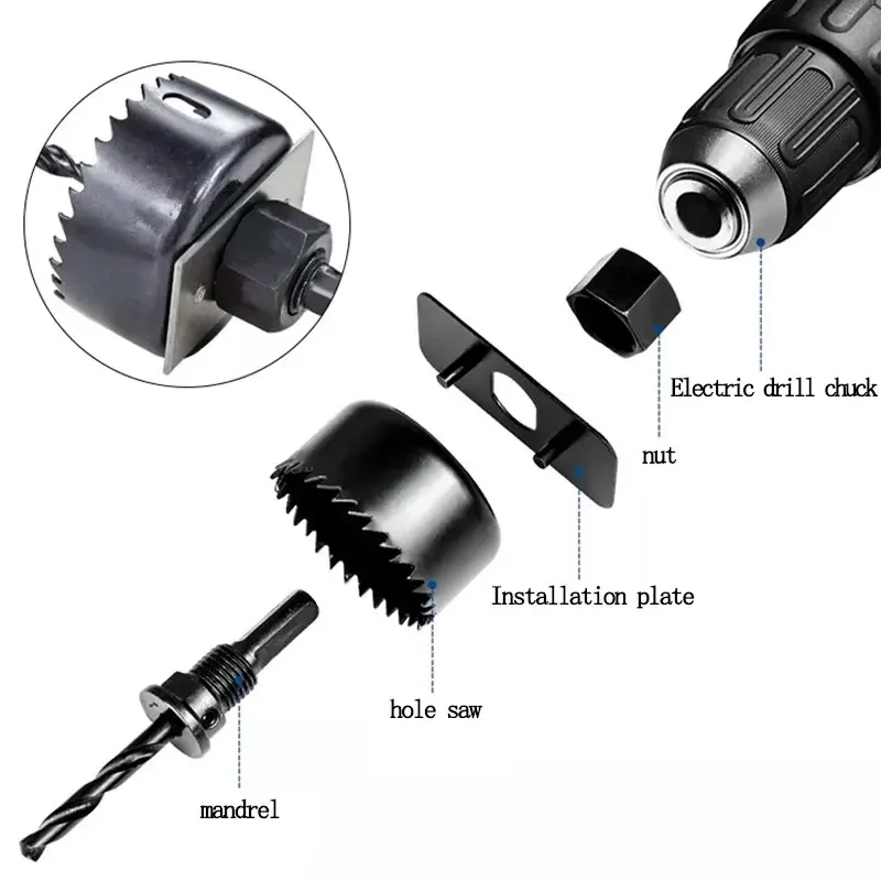 3PC Hole Saw ยิปซั่มบอร์ดรูเปิด 32-54 มม.เพดานเจาะเครื่องมือ 6PC Bubble Shell Assembly ชุด