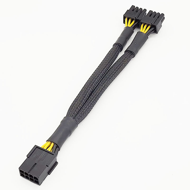 PCI-E 8p a 2x8p 8p hembra a doble 6 + 2 macho GPU tarjeta de vídeo gráfica Cable de extensión de alimentación de minero Cable 18AWG