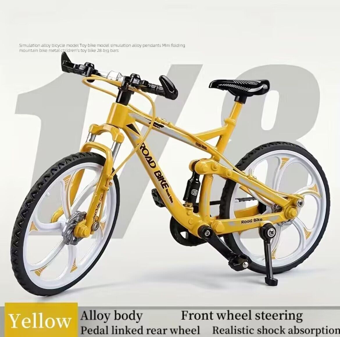 1:8 Modell Legierung Fahrrad Diecast Schock-absorbieren Berg Finger Mini Fahrrad Simulation Metall Fahrrad Sammlung Geschenke Jungen Spielzeug