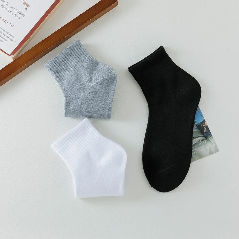 3/5/8 Paar Business-Socken aus schwarzer Baumwolle für Herren und Damen, mittellang, weich und warm, einfarbig, für Herbst/Winter