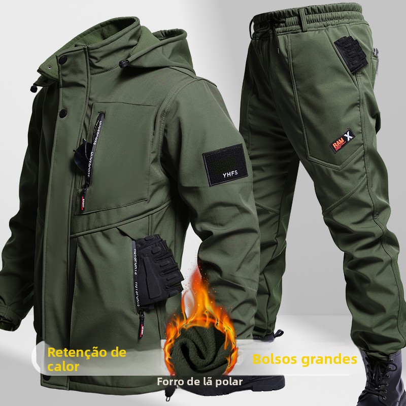 Jaqueta Tática de Camuflagem para Inverno, Impermeável, Quente e Resistente ao Frio, para Trabalho Masculino e F